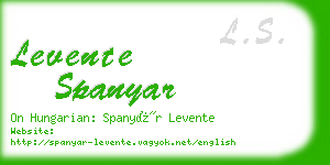 levente spanyar business card